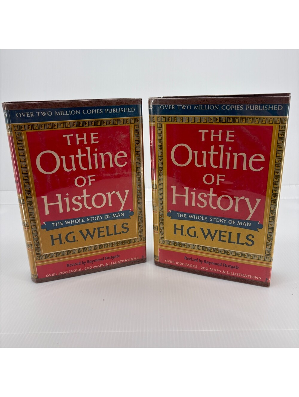 H.G. Wells The Outline Of History 2 Volume Set Garden City Books Hardcover DJ